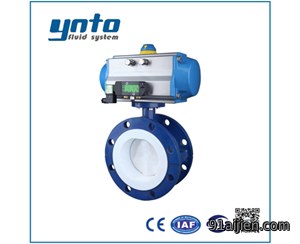 气动法兰衬氟蝶阀
